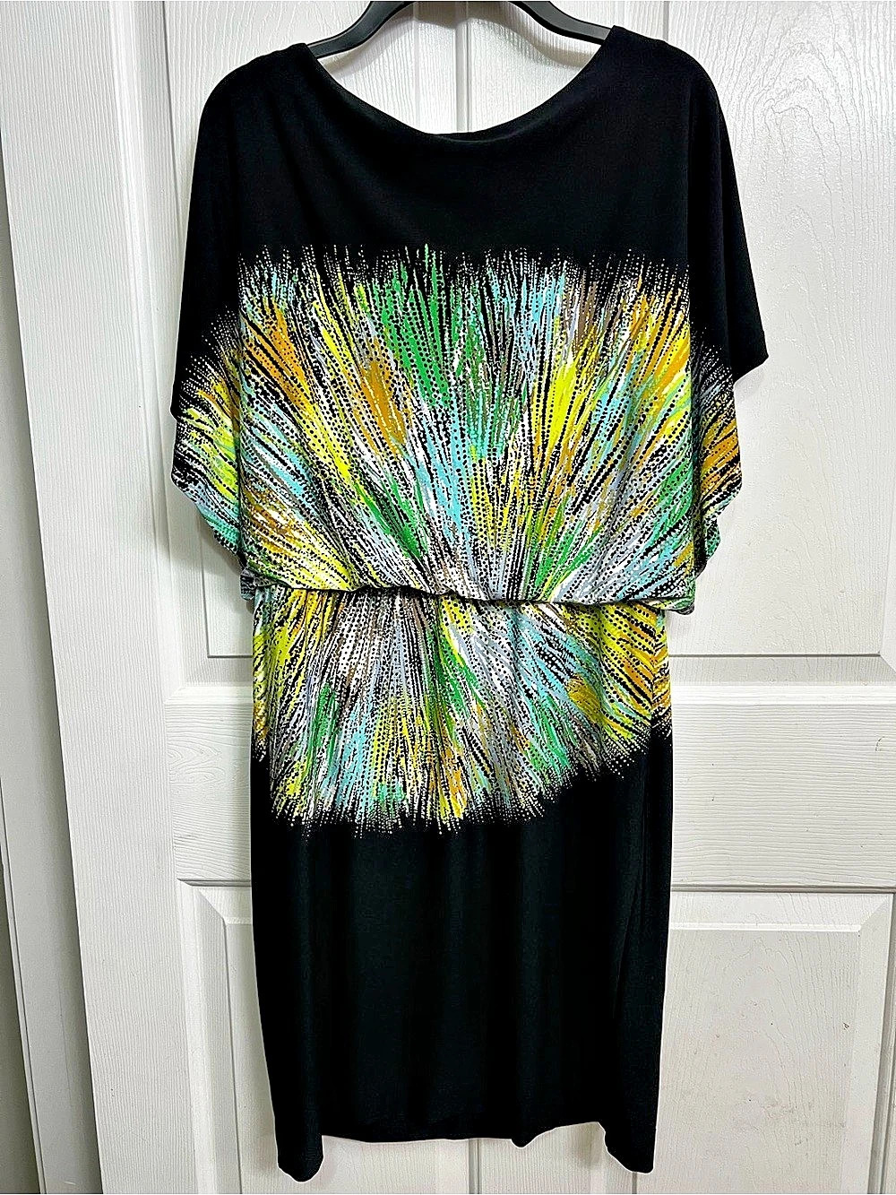 New York & Company Abstract Print Midi Dress Size Medium Like New